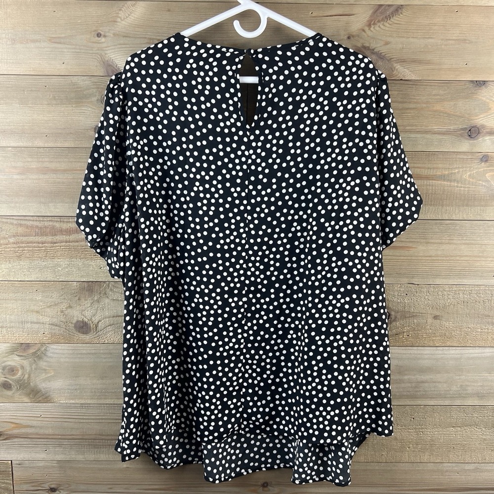 Torrid Womens Shirt Abbey Georgette Puff Sleeve Polka Dot Short Sleeve Blouse 3X - Picture 5 of 7